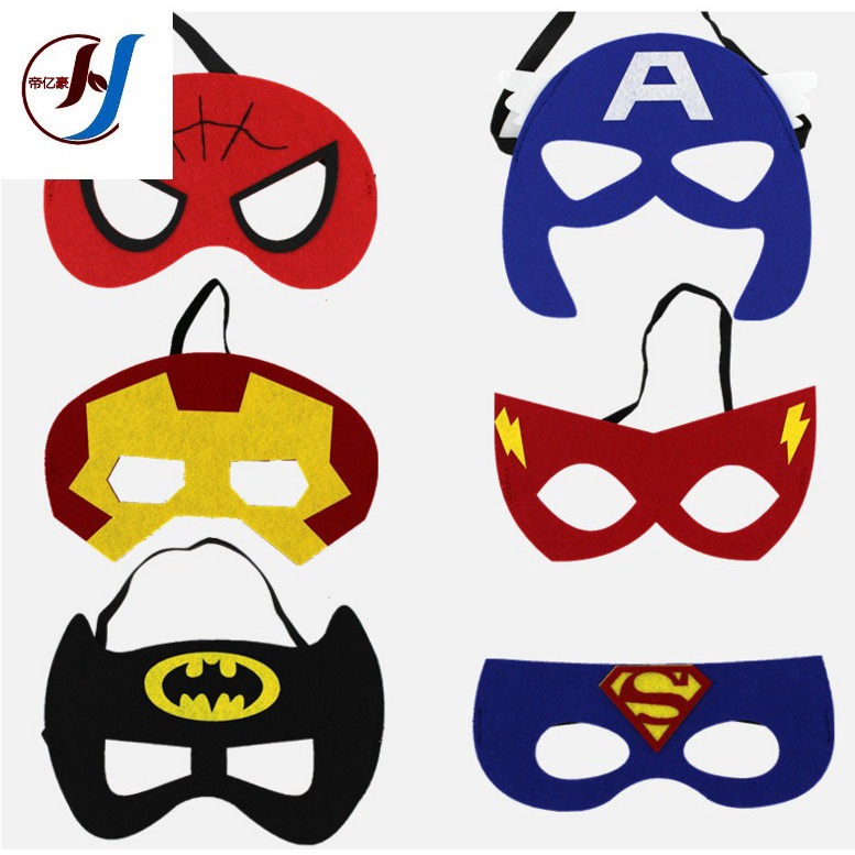 Mặt nạ nửa mặt siêu nhân hóa trang siêu anh hùng người nhện,người sắt,hulk,đội trưởng mỹ dùng cho halloween