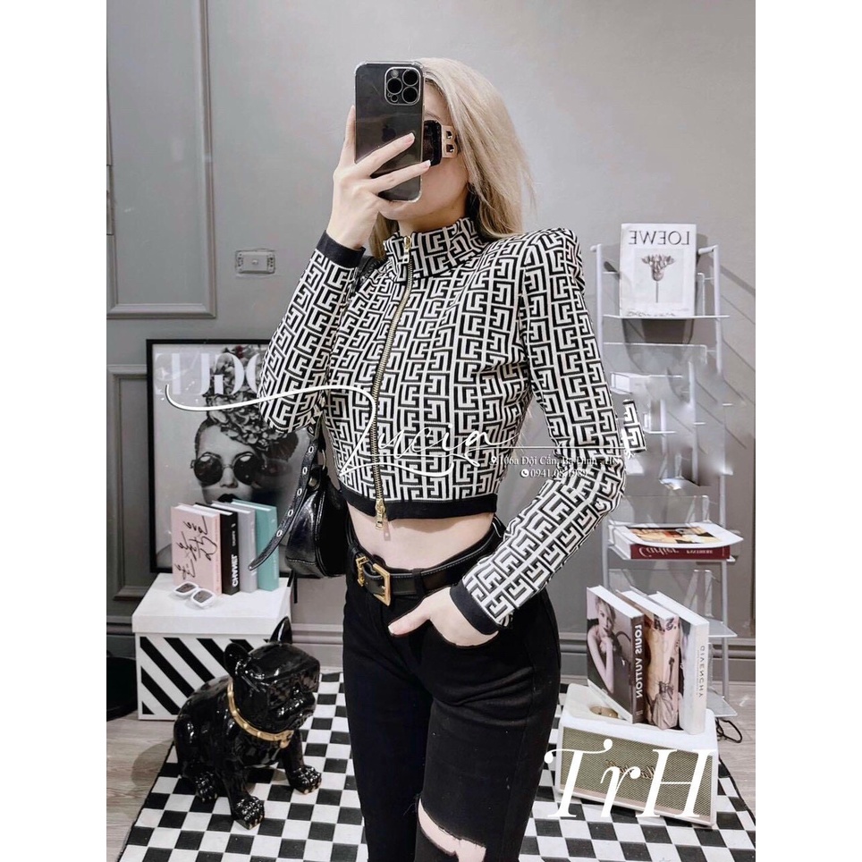 Áo len FF khoá 2 chiều dáng ngắn hàng QCL1