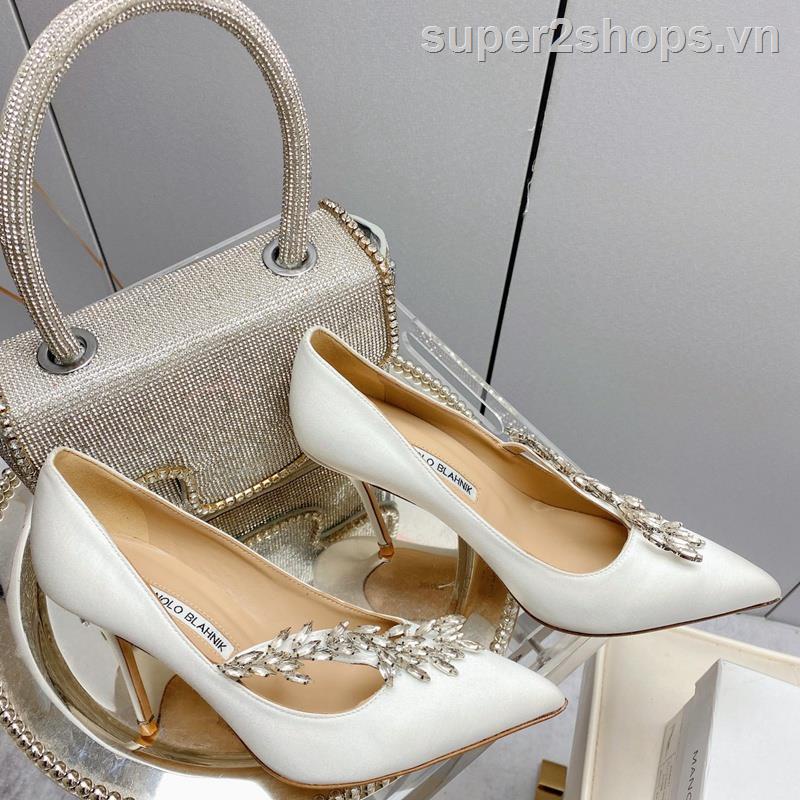 Giày Cao Gót 6 / 8cm Manolo Blahnik Thời Trang Dành Cho Nữ
