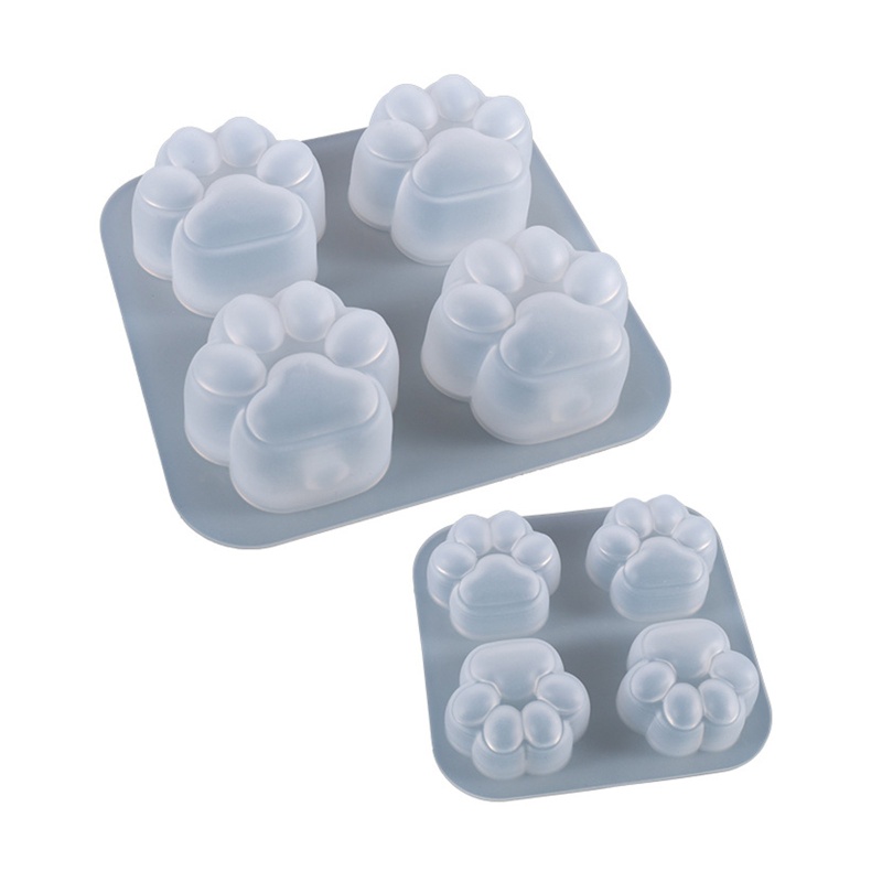 Khuôn Silicone Làm Móc Khóa Bằng Pha Lê Epoxy UV Hình Dấu Chân Mèo