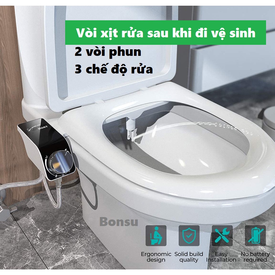 Vòi Xịt Vệ Sinh Nắp Bồn Cầu Vòi Rửa Đít Thông Minh Giúp Tự động Rửa Sau Khi đi Vệ Sinh, Lắp Vừa Mọi Loại Bồn Cầu Có Sẵn