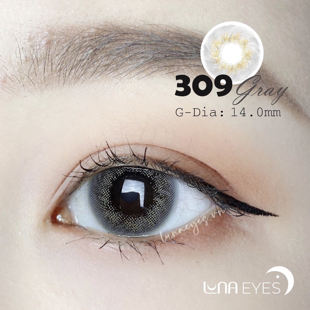 [Mã BMLT35 giảm đến 35K đơn 99K] Kính áp tròng LUNA EYES 309 GRAY - Lens size nhỏ