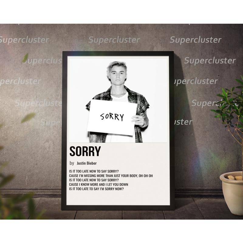 Tranh Vải Bạt Treo Tường In Hình Nhóm Nhạc Justin Bieber
