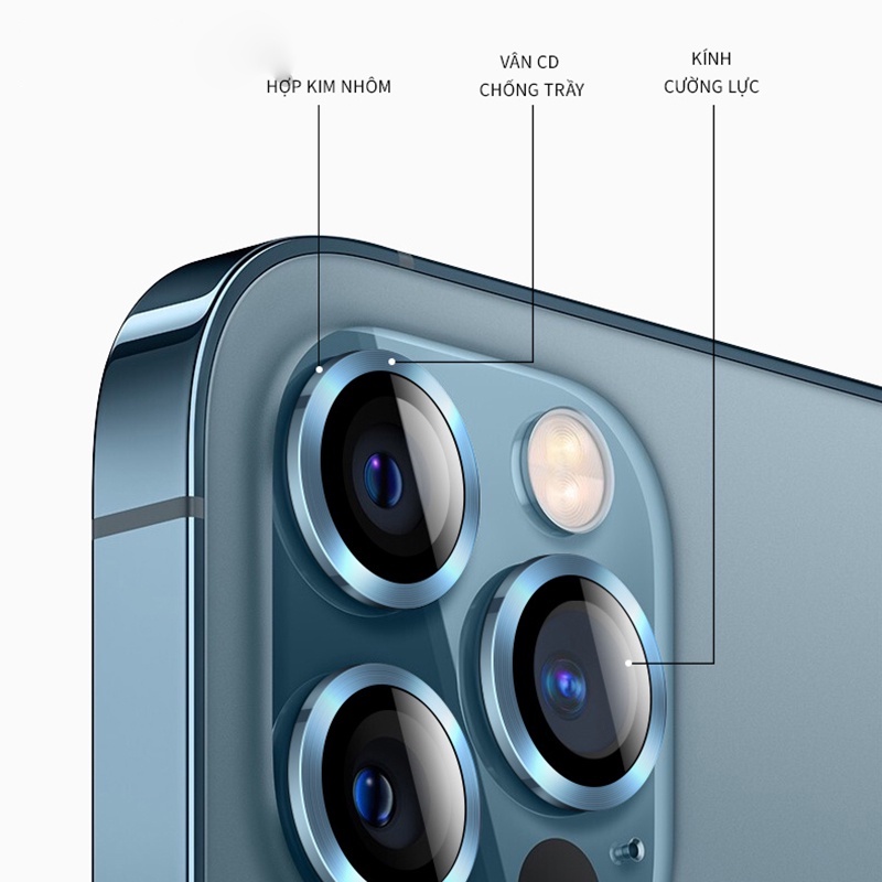 Kính cường lực bảo vệ camera [LOẠI A1] KUZOOM dành cho iPhone14Promax/14Pro/14Plus/14/13Promax/13Pro/13/12Promax/12/11