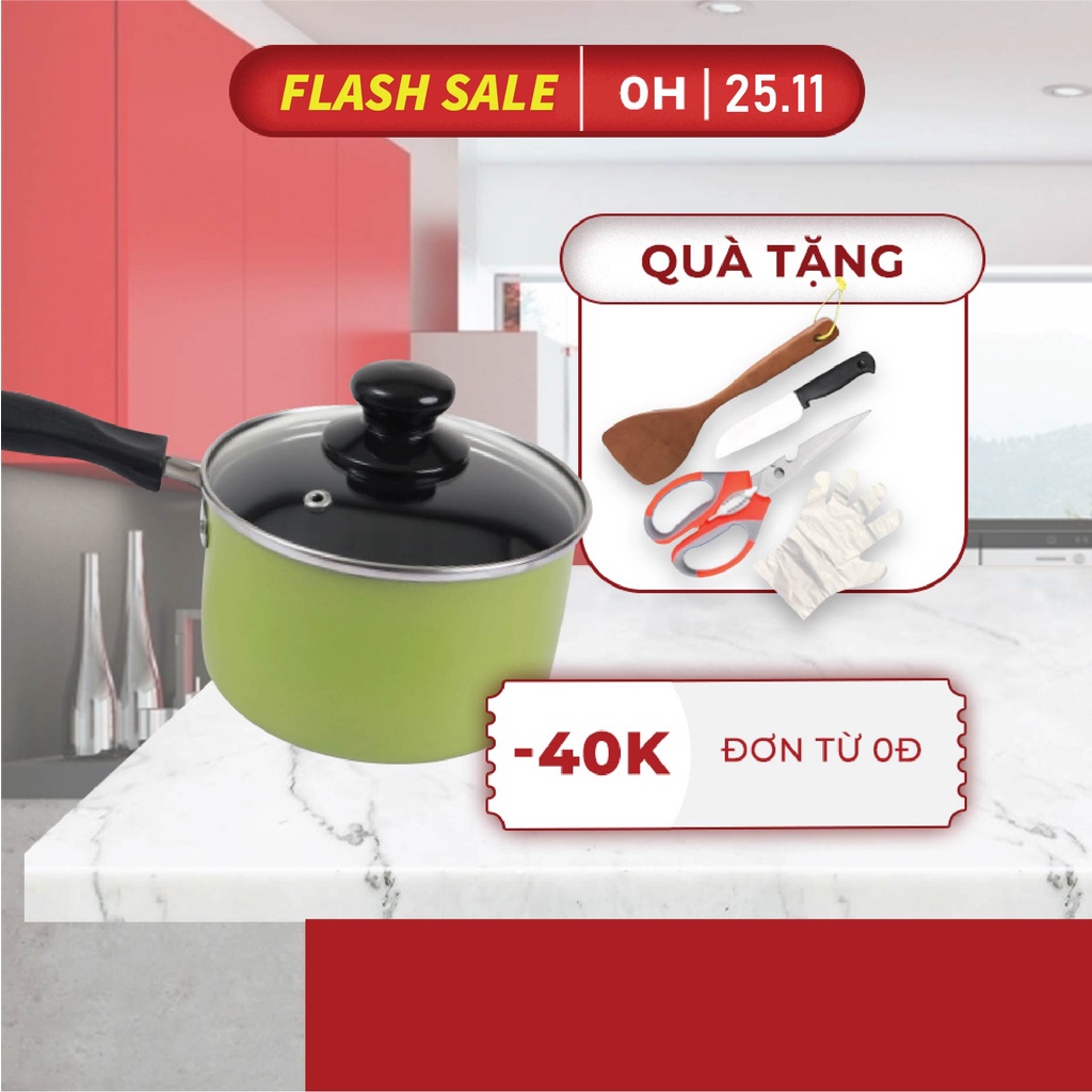 Nồi quấy bột chống dính Mira 14cm, quánh chống dính, nồi quấy cháo cho bé
