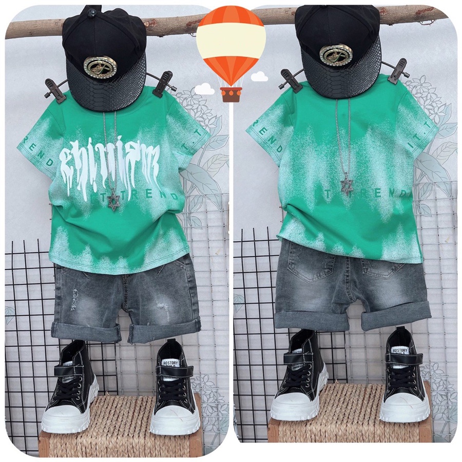 Đồ bộ bé trai, bộ jean loang It Trend sành điệu cho bé từ 10 đến 60kg