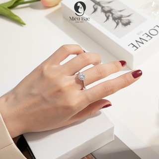 Nhẫn bạc nữ Đính Đá Tròn Trắng chất liệu bạc s925 thời trang phụ kiện trang sức nữ Miêu Bạc N400400