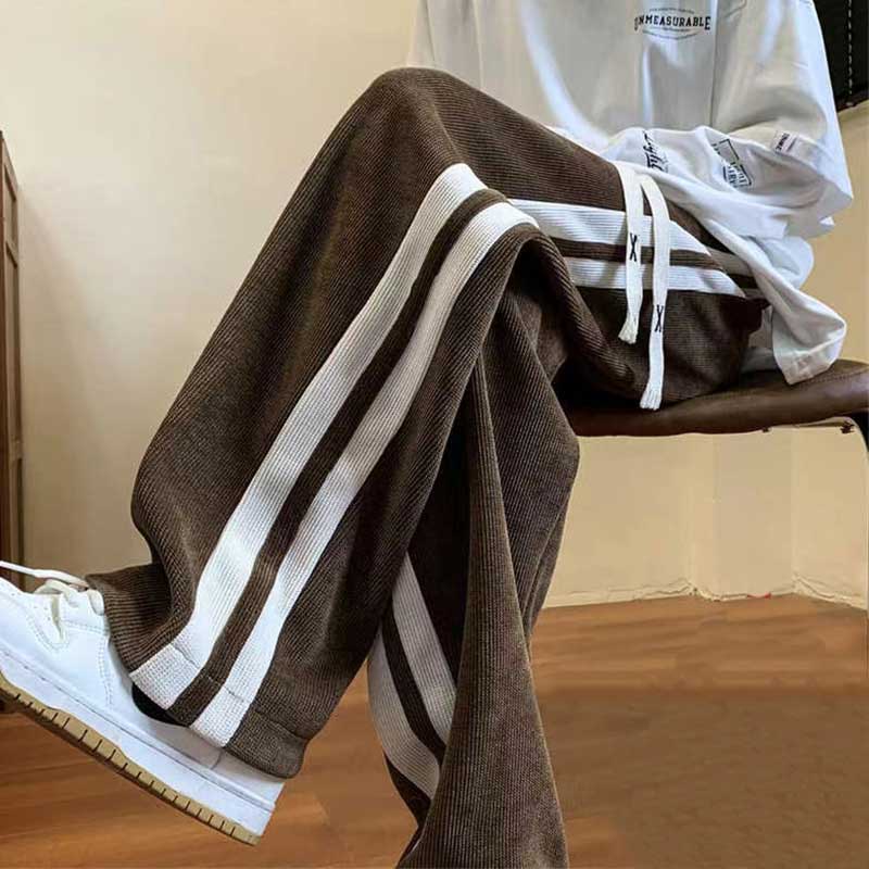 Quần ống rộng Họa Tiết Kẻ Sọc Phong Cách Hàn Quốc Thời Trang Mùa Thu Cho Nữ