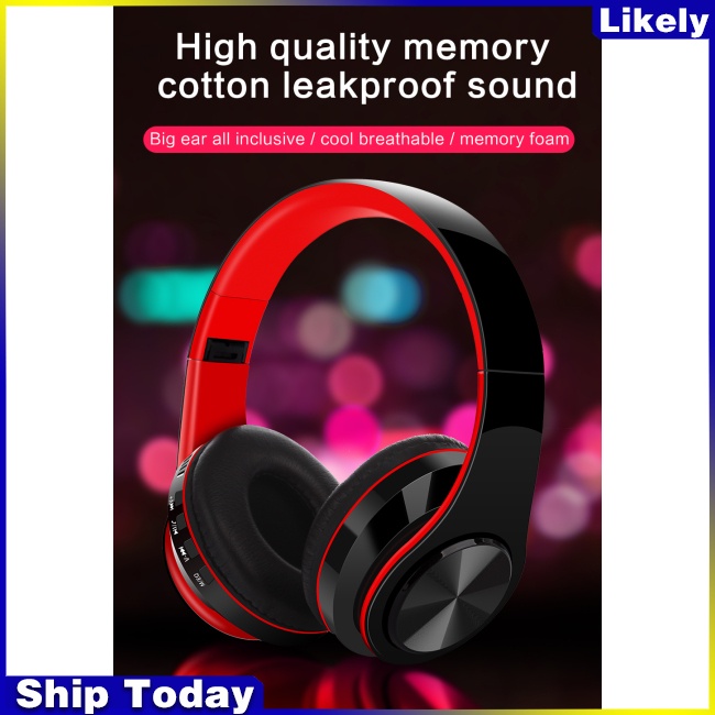 Tai Nghe Bluetooth V5.0 Không Dây Có Thể Gấp Lại Hỗ Trợ Gắn Thẻ Nhớ