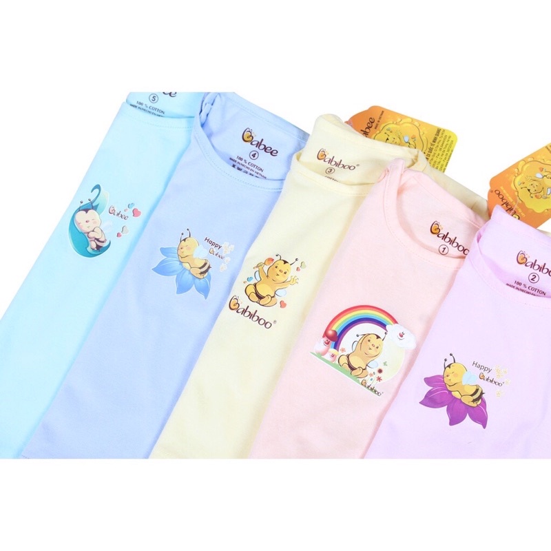 Áo thun cotton màu cài vai/cài giữa cho bé trai/gái