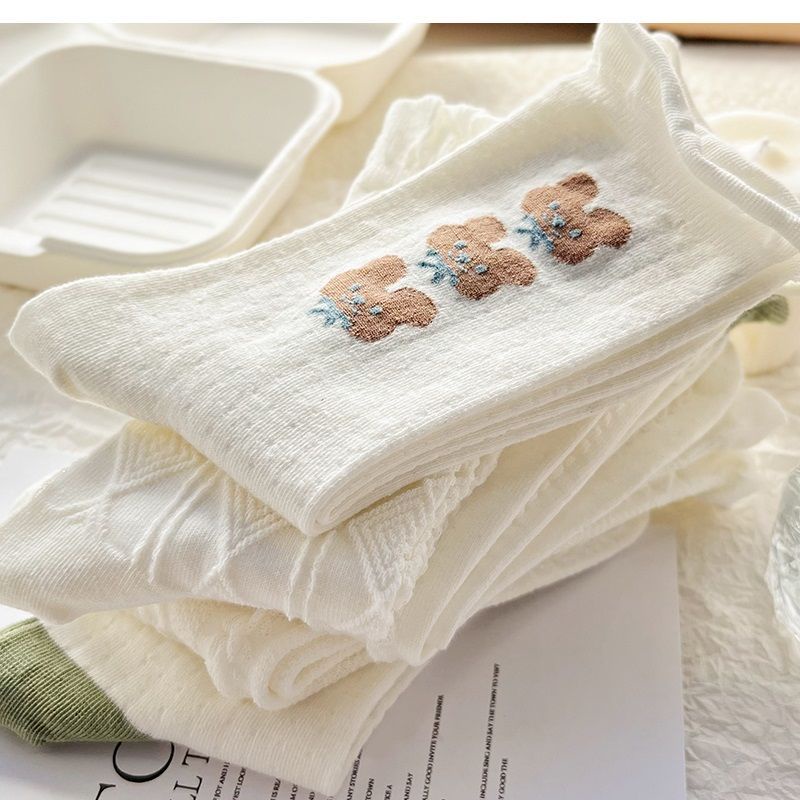 Vớ Cổ Trung Trung Bình In Họa Tiết Dễ Thương Thời Trang Xuân Hè Cho Học Sinh