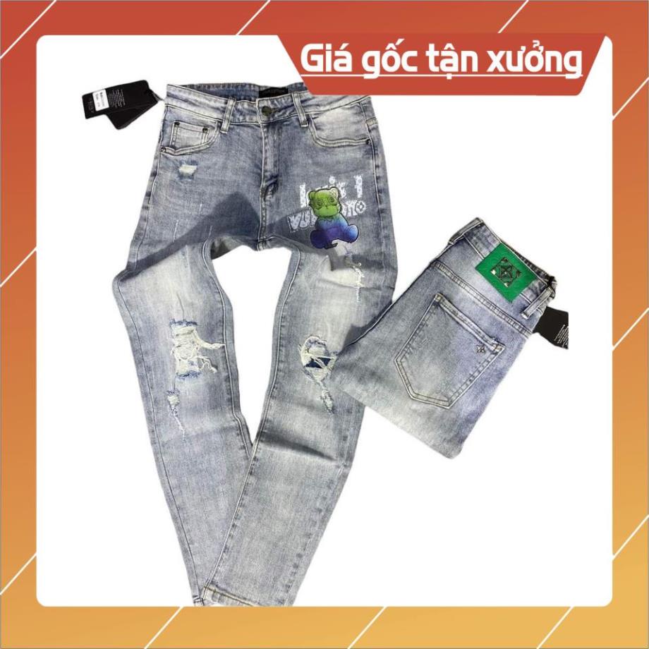 Quần Jean Nam,Jean Dài Nam Co Giãn Cao Cấp,Thêu Logo Cao Cấp, Khóa Kéo Ngay Gối [Chụp Thật 100%]