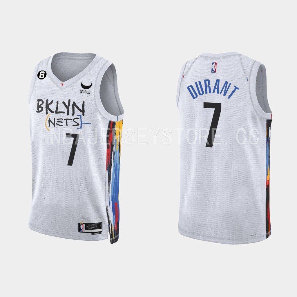 Áo Ba Lỗ Chơi Bóng Rổ Màu Trắng Phiên Bản Thành Phố NEW2 22 / 23 NBA Irving Claxton Durant Morris