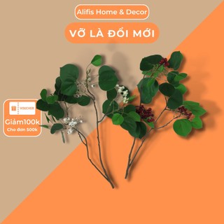 Hoa giả decor, cành hoa chuỗi ngọc giả trang trí phòng khách, decor nhà cửa Alifis