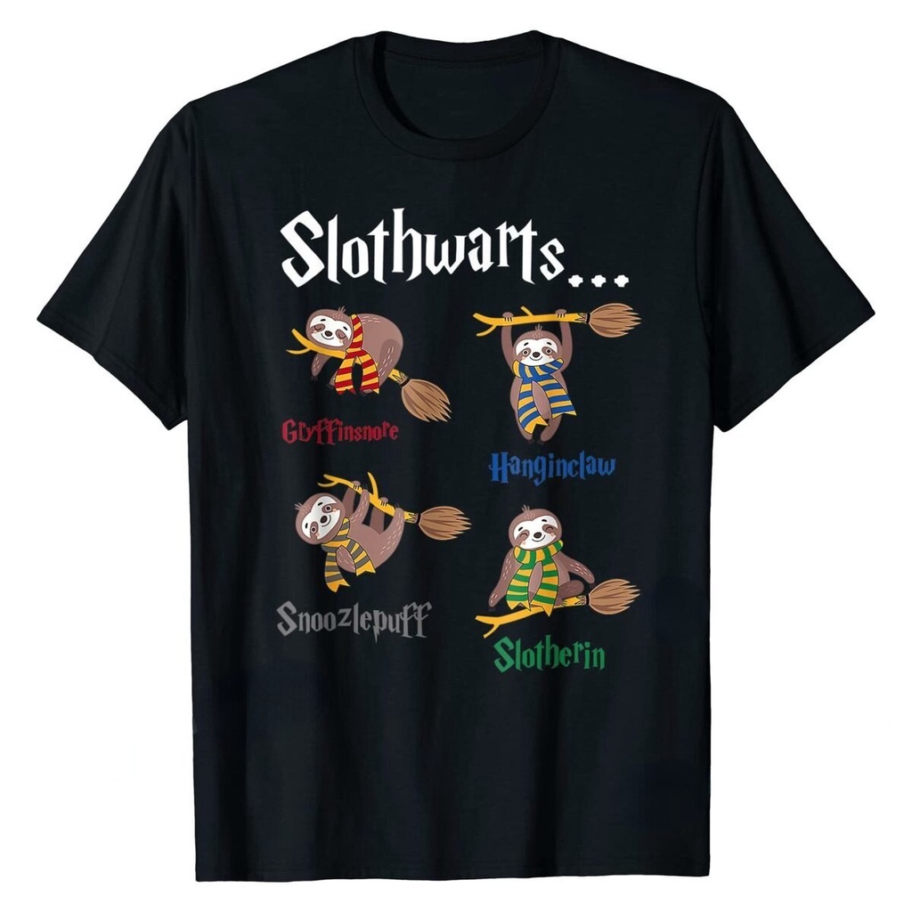 Kawaii Sloth Slothwarts Funn Sinh Nhật Sloth Áo Cho Nam Phong Cách Đơn Giản Áo Thun Unisex Casual Qu