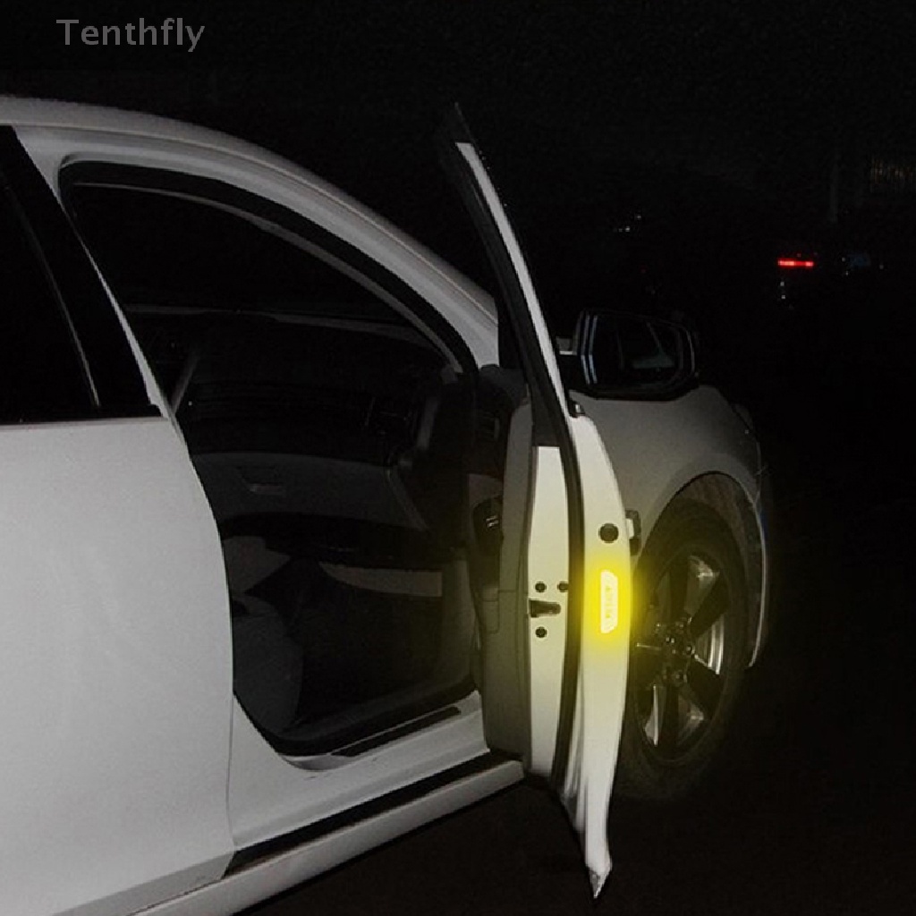 Bộ 4 Miếng Dán Phản Quang Cảnh Báo An Toàn Cho Cửa Xe Hơi / Xe Máy Mới