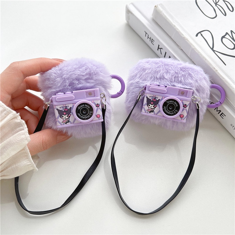 Vỏ Bảo Vệ Hộp Sạc Tai Nghe Airpods Pro 2 / Airpods 3 / 2 / 1 Hình Máy Ảnh My Melody Hoạt Hình Dễ Thương Kèm Móc Kim Loại