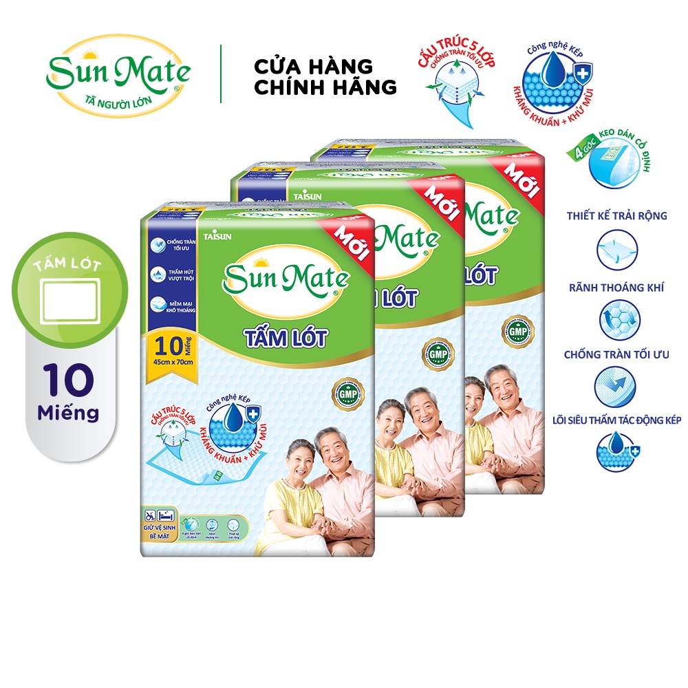 Combo 3 Bịch Miếng Lót SunMate (10 Miếng/bịch)