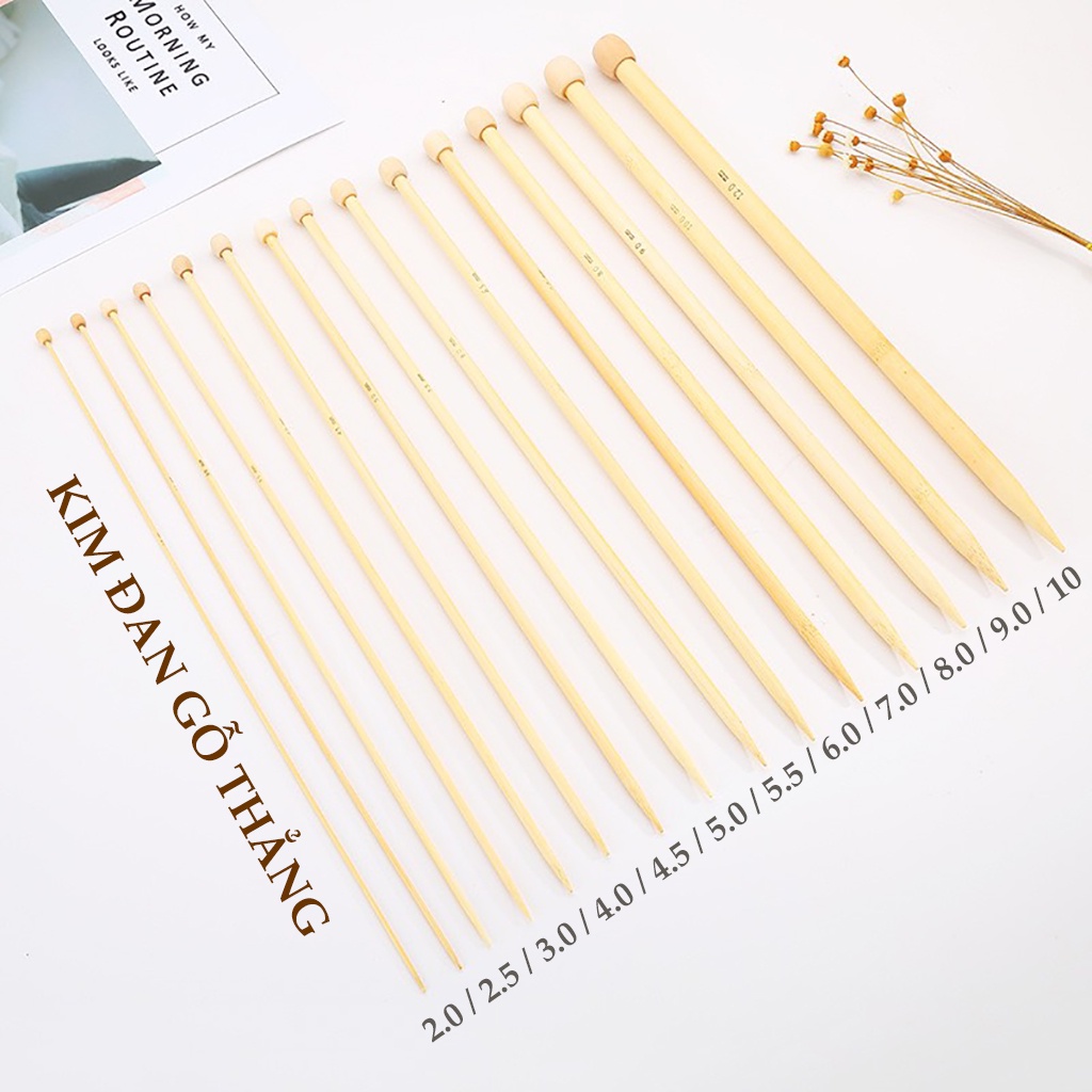Kim Đan Len Bằng Gỗ Thẳng - Dài 25cm (Nhiều Cỡ) Thân Thiện Môi Trường