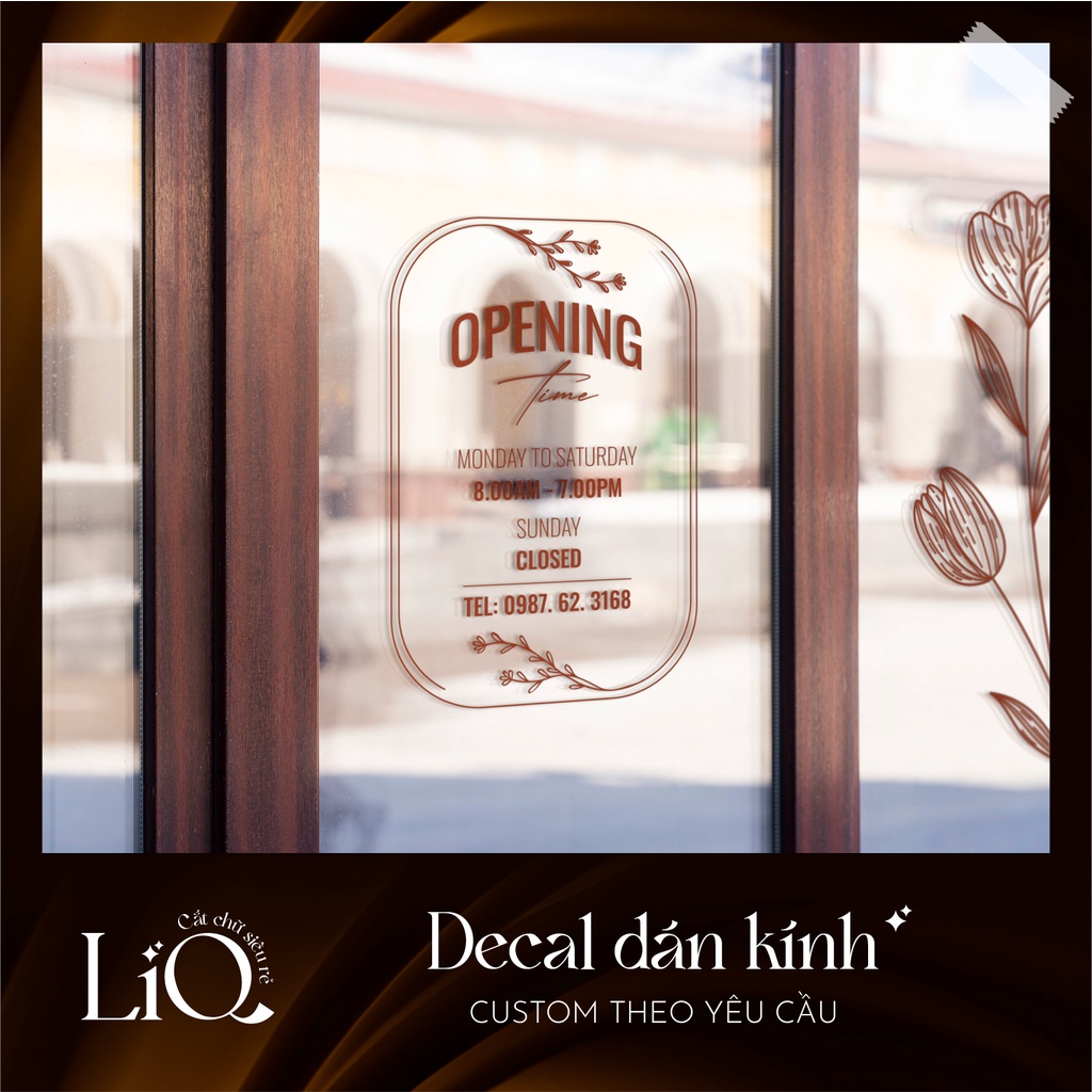 Decal dán cửa kính - Dán gương - Làm theo yêu cầu