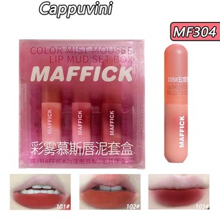 Bộ 3 thỏi son môi CAPPUVINI Color Mist Mousse Lipstick trang điểm lâu trôi 3g