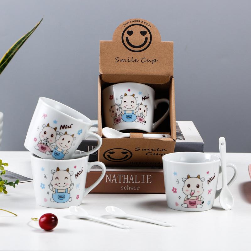 TÁCH TRÀ/ CÀ PHÊ BẰNG GỐM SỨ NHIỀU HÌNH ẢNH DỄ THƯƠNG, TIỆN DỤNG CÓ KÈM MUỖNG T.CRAFT HOUSE