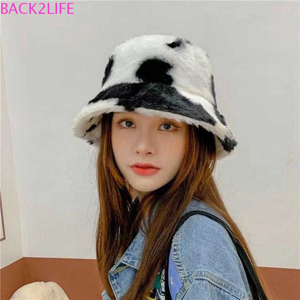 Nón Tai Bèo Phủ Lông Cừu Họa Tiết Bò Sữa Phong Cách Hàn Quốc Dành Cho Nữ 2life