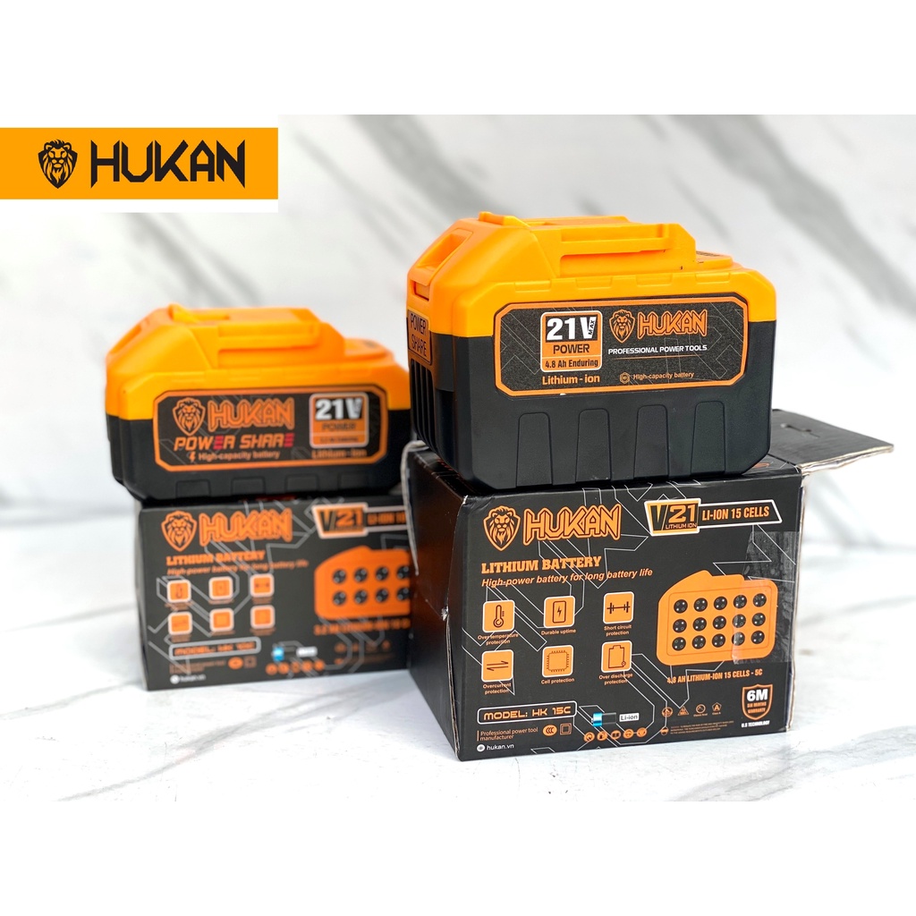 Pin Hukan chính hãng 10 cell 15 cell 3.2ah 4.8ah sử dụng chân pin phổ thông