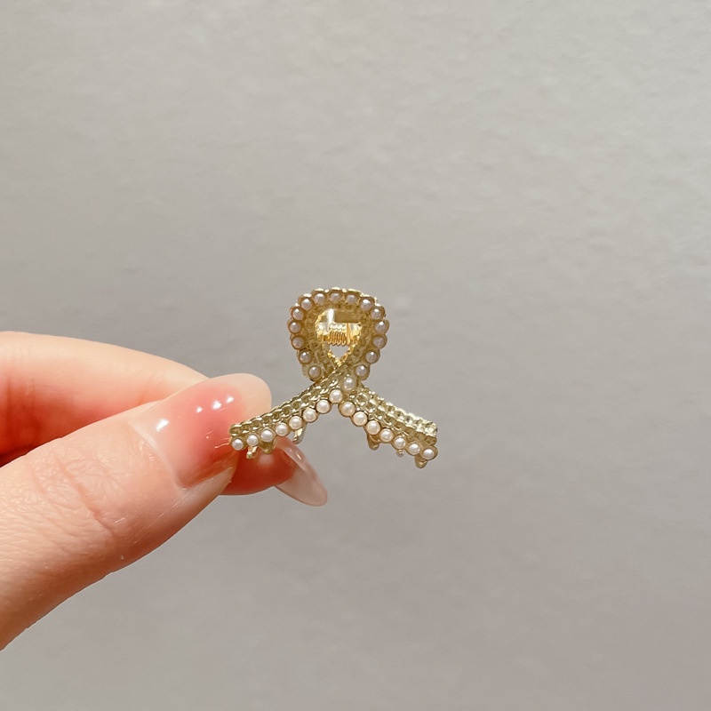 Kẹp Tóc Đính Ngọc Trai Nhân Tạo Bằng Hợp Kim Phong Cách Hàn Quốc