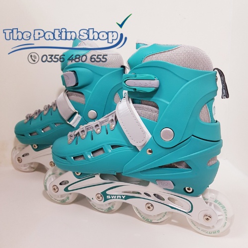 Giày trượt patin trẻ em, patin cho bé.Tặng bảo vệ chân tay 6 món,Túi đựng giay. Patin bánh cao su phát sáng 8 bánh