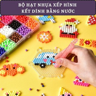 Đồ chơi xếp hình hạt đậu thần nhiều màu sắc kết dính bằng nước đồ chơi giáo dục cho bé