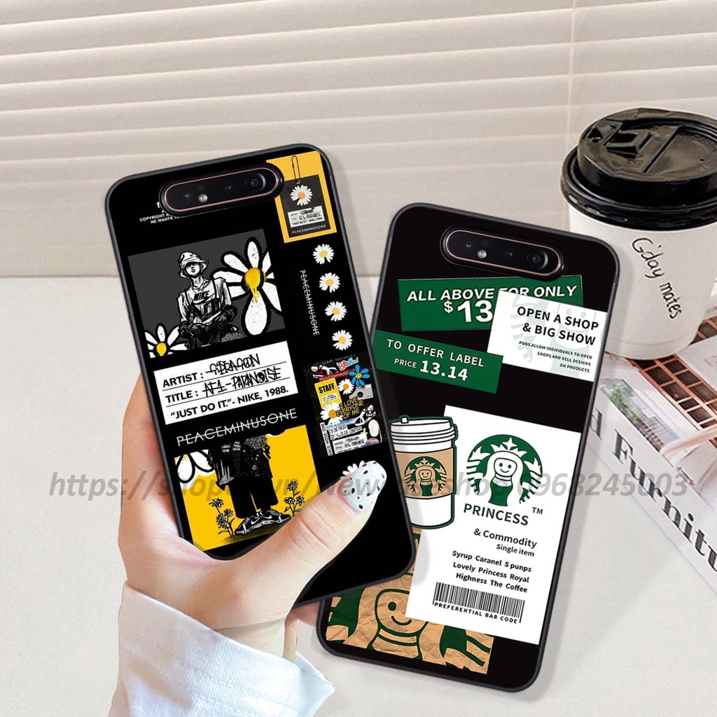 Ốp Samsung A80 in hình 3D Bear Brick,Bear Love,K@ws,Coffee,...