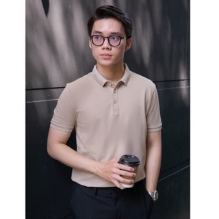 Think menswear - áo polo basic trơn #0202 - kem