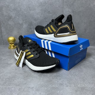 Giày thể thao nam nữ ultra boost 6.0 đen vạch vàng ultra boost 2020 siêu đẹp