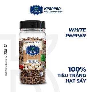 Tiêu trắng hạt - tiêu sọ K Pepper hũ nhựa 125g