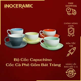 Bộ cà phê capuchino / cốc cà phê / cốc nước gốm bát tràng / bộ decor siêu cute