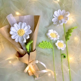 1 bông hoa cúc daisy handmade bằng len