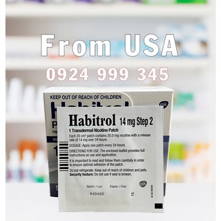 Miếng dán cai thuốc lá Habitrol 14mg 7 miếng step 2 (No Box) hàng Nhập Mỹ
