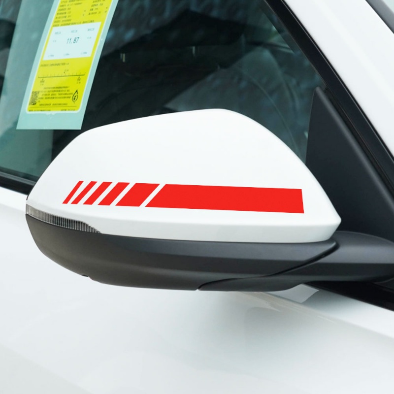 Đề Can Dán Kính Chiếu Hậu Xe Hơi Tự Dính Họa Tiết Kẻ Sọc Nhiều Màu Sắc Cá Tính Thời Trang