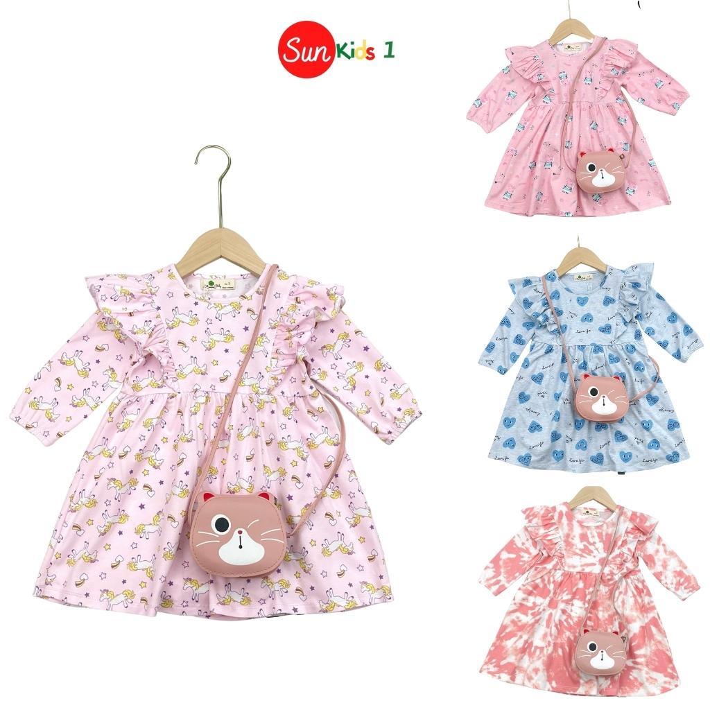 Váy bé gái, váy mùa đông cho bé gái, váy cho bé gái Sunkids1, size 2-8, chất cotton mềm mát