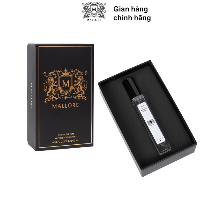 [Mã BMLT35 giảm đến 35K đơn 99K] Nước hoa nam Mallore Black Gold dạng xịt. Nước hoa mini nam tính, gợi cảm, thu hút 3ml