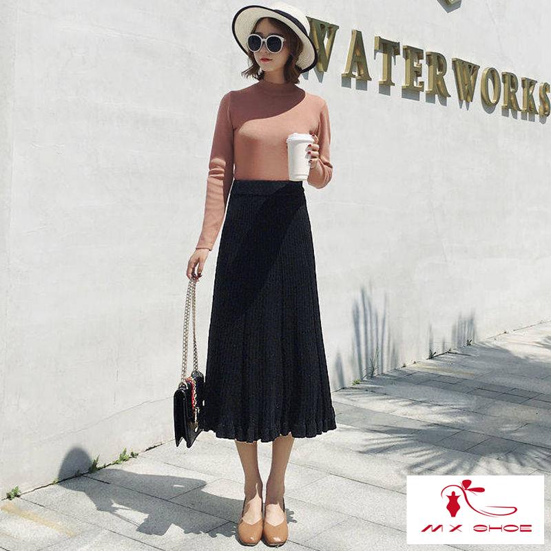 Chân Váy Len Dáng Chữ a Lưng Cao Phối Bèo Phong Cách Hàn Quốc Thời Trang Thu Đông 2022 Mới