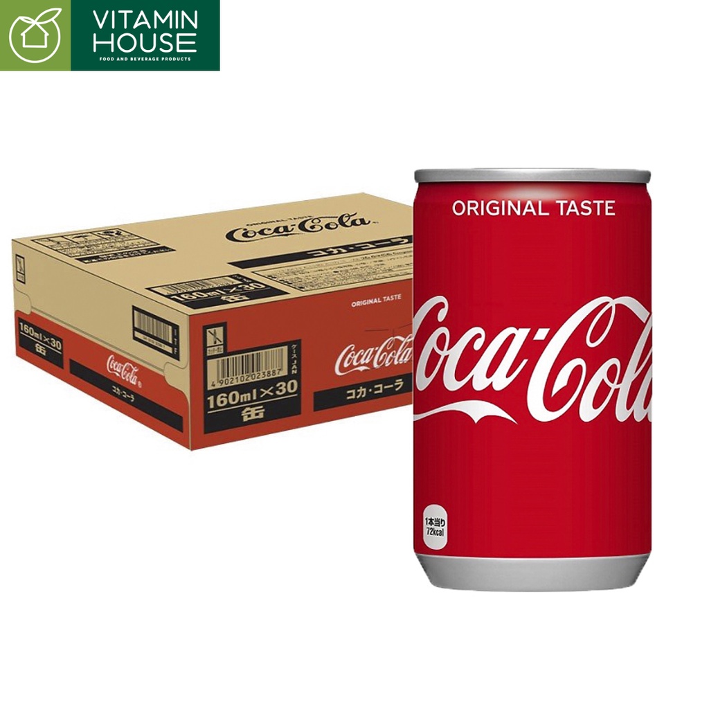 Thùng 30 Lon nhí Coca Cola Nhật Bản Size mini 160ml