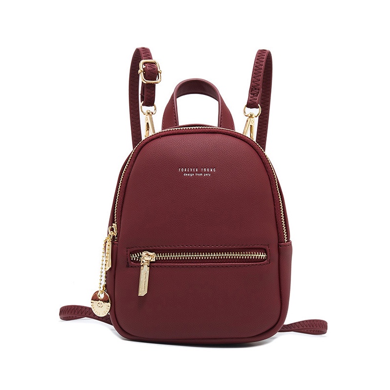 IELGY Ba Lô Da Pu Sức Chứa Lớn Phong Cách Hàn Quốc Đơn Giản Cho Nữ