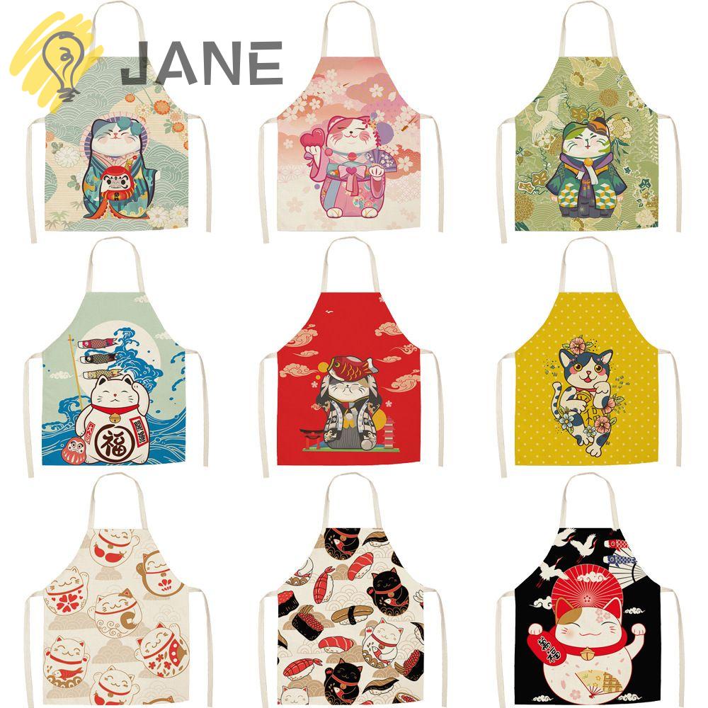 Tạp dề nấu ăn bằng vải cotton in họa tiết mèo đáng yêu