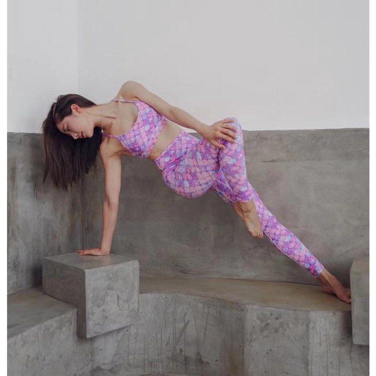 Set Bộ Tập Yoga GYM Nàng Tiên Cá Siêu Đẹp Vải Thun Lụa Băng Mát Lạnh