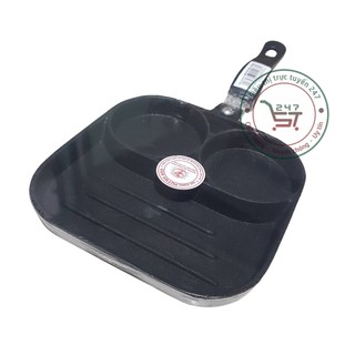 Chảo ốp la 4 ngăn mini nhôm chống dính chiên trứng bếp ga đa năng