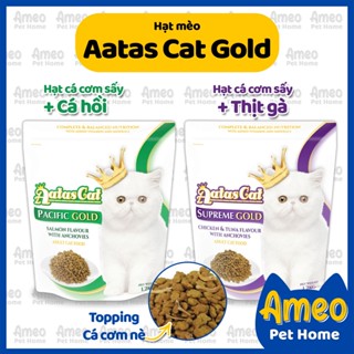 Hạt mèo AATAS CAT Gold mix cá cơm sấy, thức ăn mèo AATAS có topping túi 1,2kg - Ameo Pet Home
