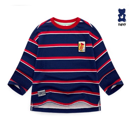 Áo thun kẻ bé trai logo kèn ngực Jelis. HA4234