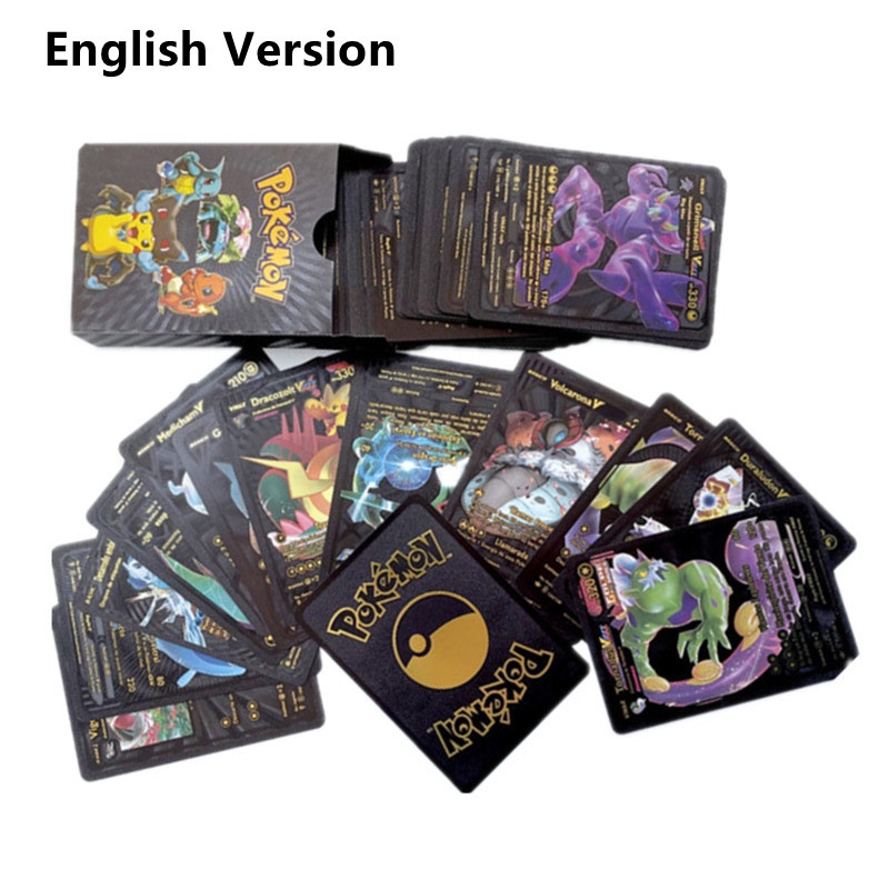 54 cái thẻ pokemon vàng tiếng anh vmax game card trainer năng lượng đặc biệt tcg bộ sưu tập đồ chơi trẻ em
